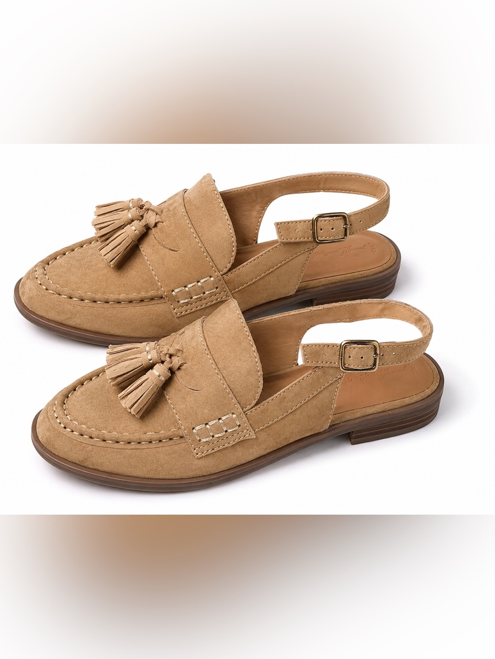 Universal Thread Brown Suede Tassel Slingback Loafers